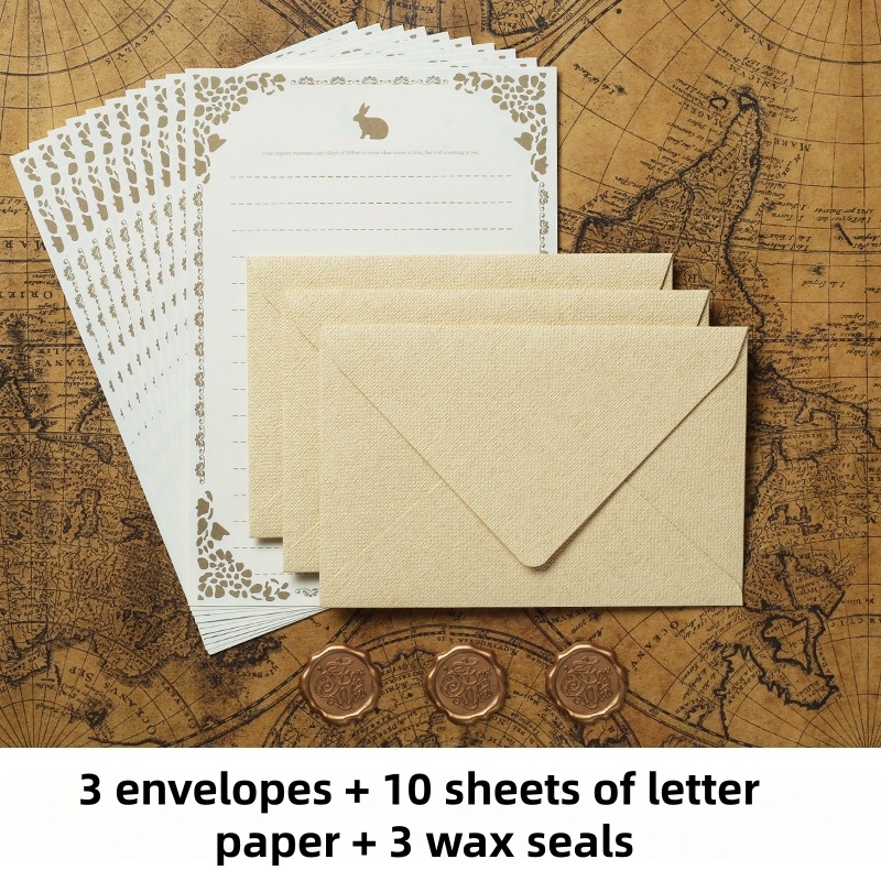 Letter Envelope Kraft - 16 adet Vintage keten zarflar lüks