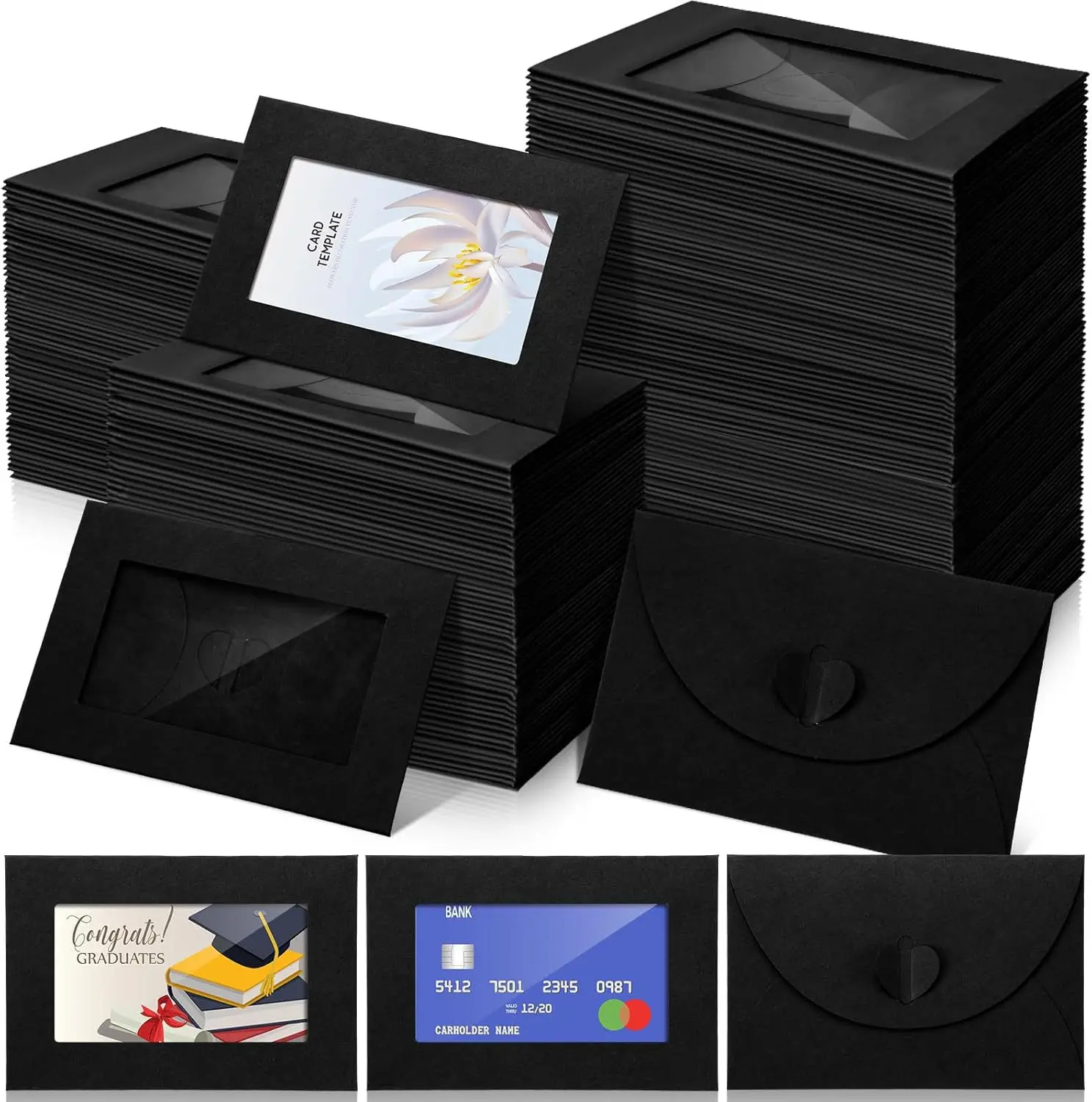 Letter Envelope Kraft - 50 adet/grup 10.5X7 cm Zarf Kartpostal