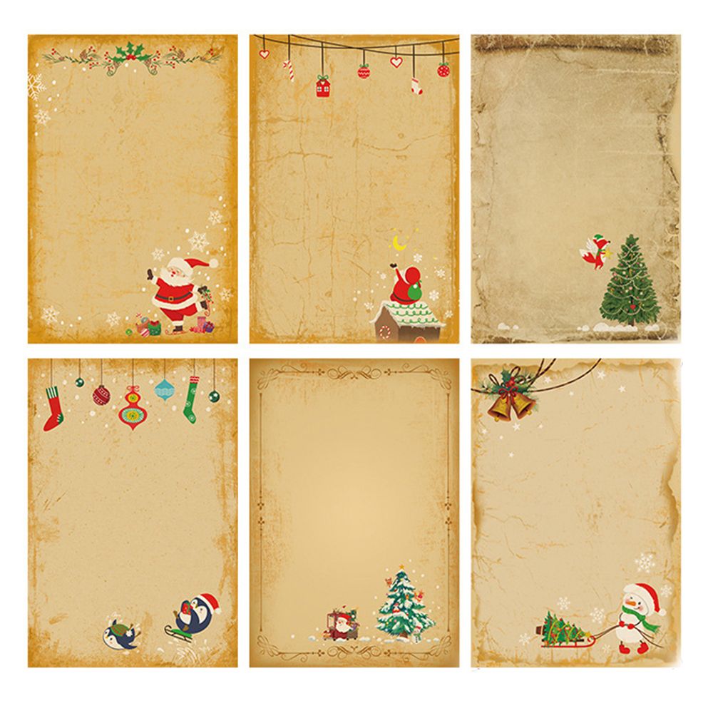 Letter Envelope Kraft - DIY Vintage Noel Baba Hediye Davetiyesi