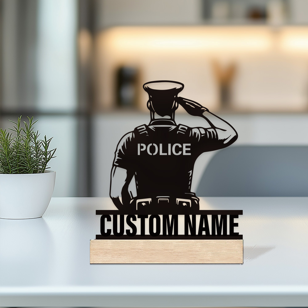Desk Name Plate - Kişiselleştirilmiş Metal Polis Rozeti, Özel İsimli