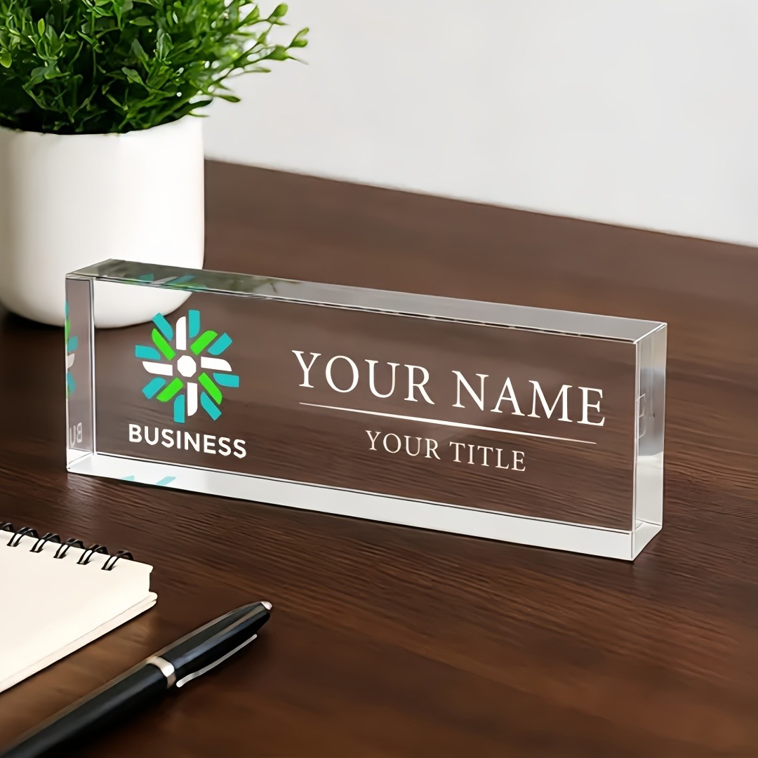 Desk Name Plate - 2D Düz Kişiselleştirilmiş Akrilik Masa İsimliği