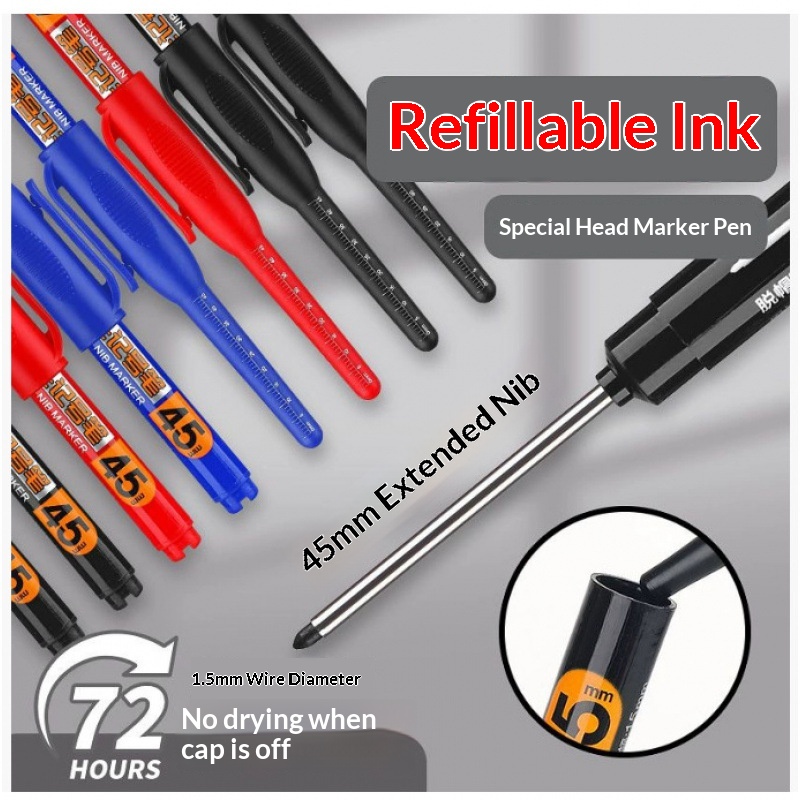 Whiteboard Marker Set - 12/2 adet 45mm derin delik işaretleme